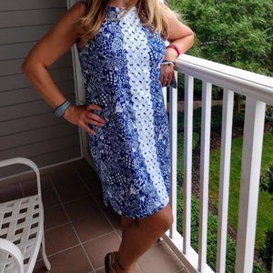 Lilly Pulitzer for Target Shift Dress Upstream Blue and White Medium (8-10)